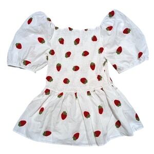 Hippie Nomad Plus 3X Strawberry Embroidered Peplum Smocked Babydoll Top Shirt
